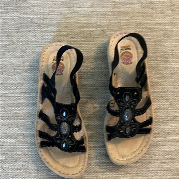 Black Beaded Sandals - Picture 1 of 4